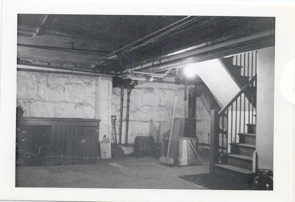 Steps leading down into a basement