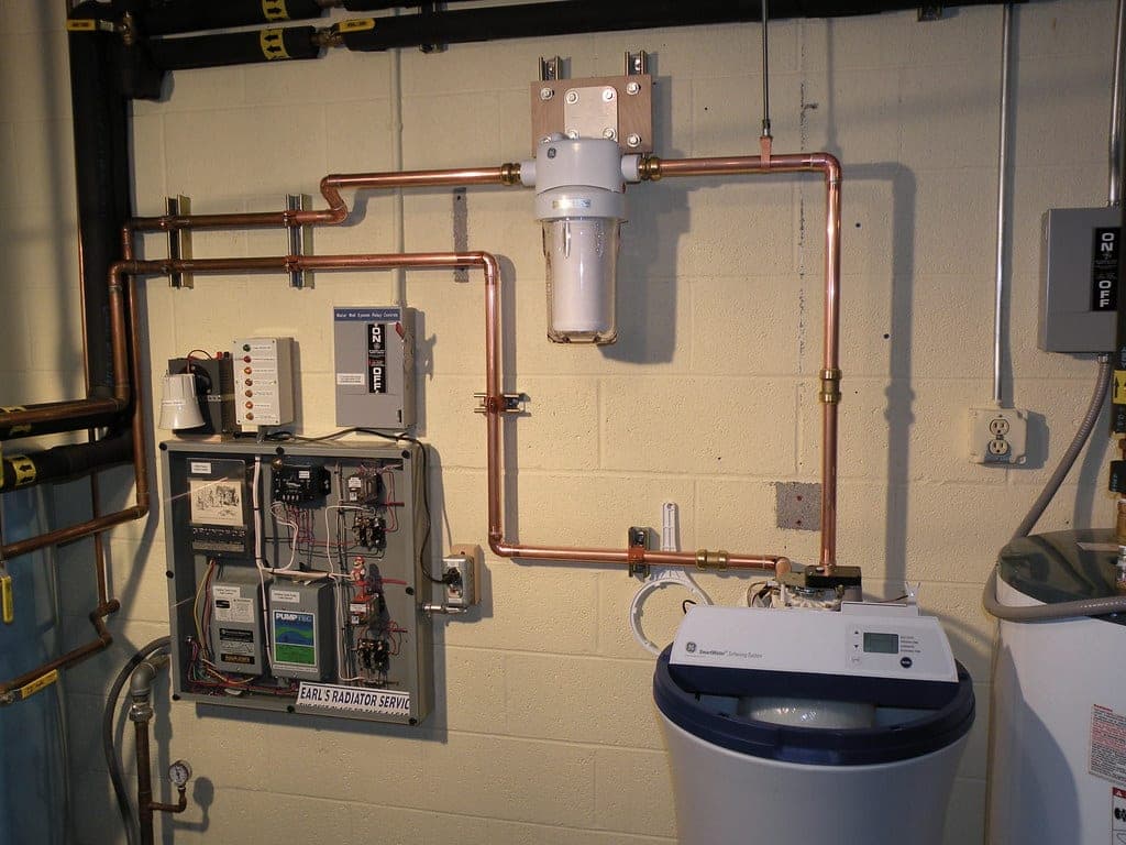 A GFCI outlet in a basement